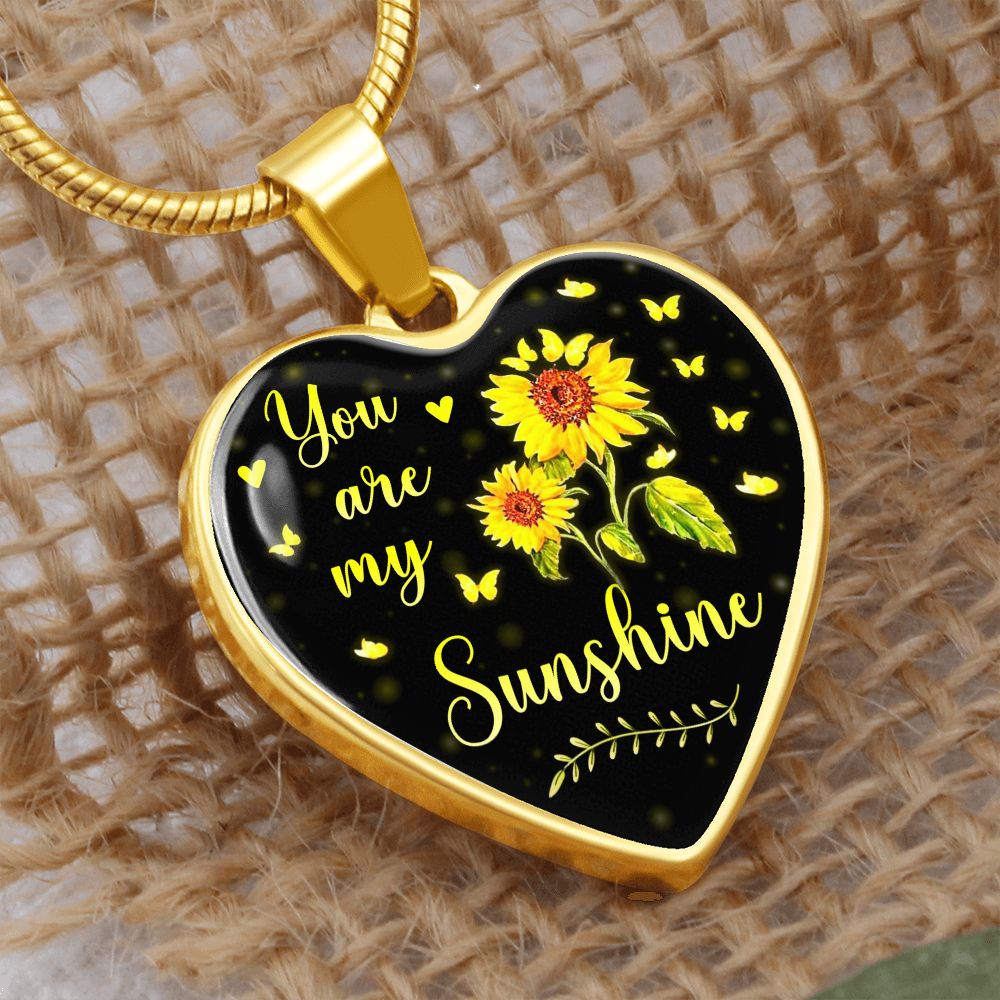 You Are My Sunshine -  Graphic Heart Necklace