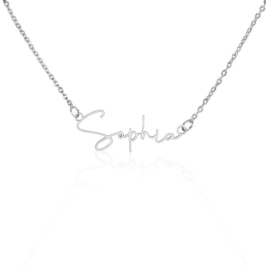 Custom Name Necklace - Personalized Signature Name Necklace - Beloved Gifts