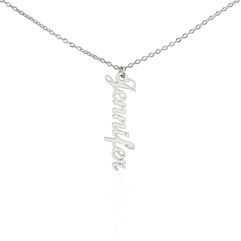 Custom Name Necklace - Personalized Vertical Name Necklace - Beloved Gifts