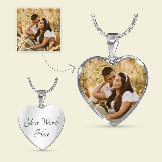 Personalized Photo Necklace (Custom Engraving Available)