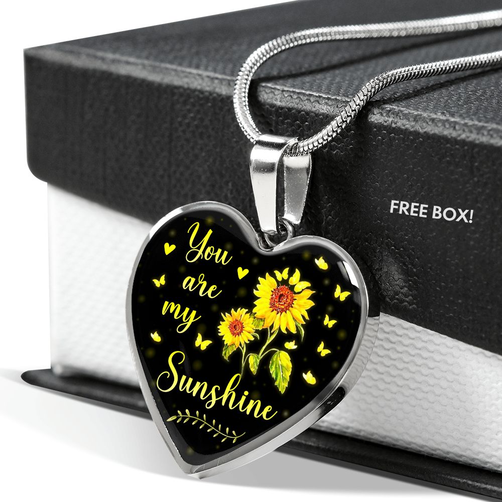 You Are My Sunshine -  Graphic Heart Necklace