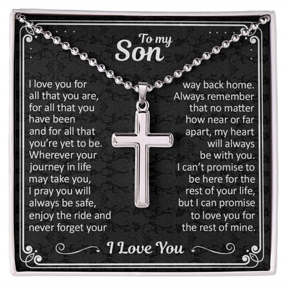 To My Son - Always With You - Cross Necklace