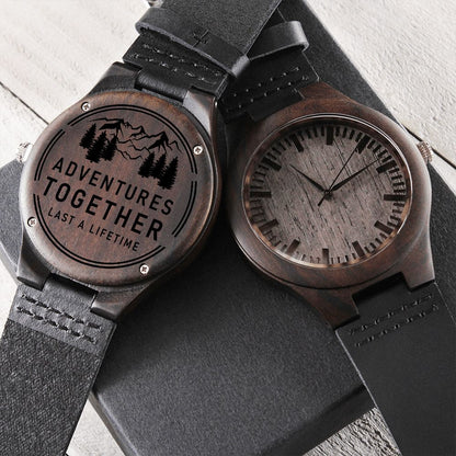 Gift for Him - Adventures Together - Wooden Watch