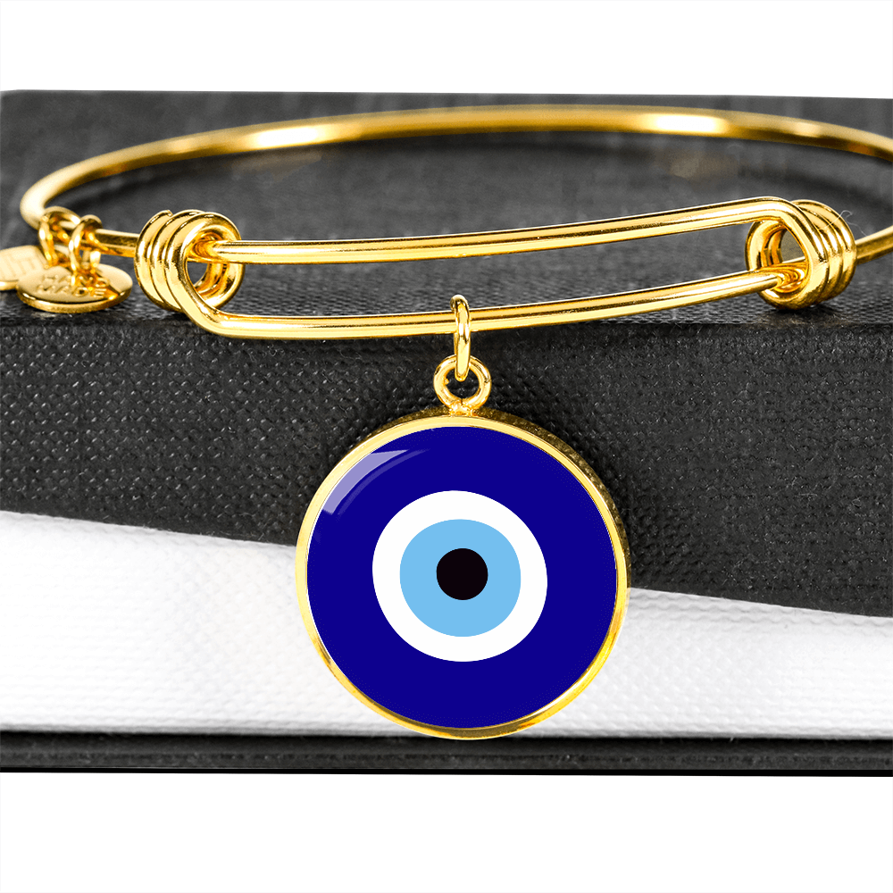 Blue Evil Eye Bangle Bracelet