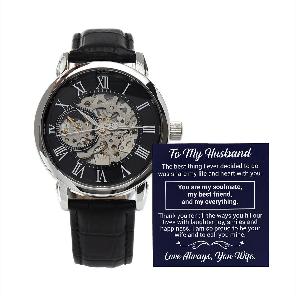 To My Husband - You Are My Everything - Openwork Skeleton Watch