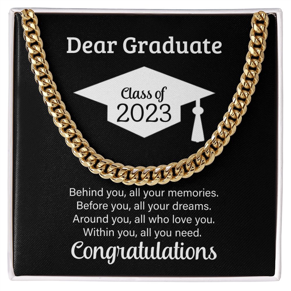 Graduation Gift - Dear Graduate - Cuban Link Chain