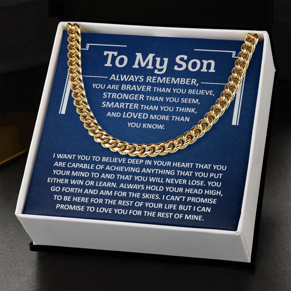 To My Son - Loved More Than You Know - Cuban Link Chain