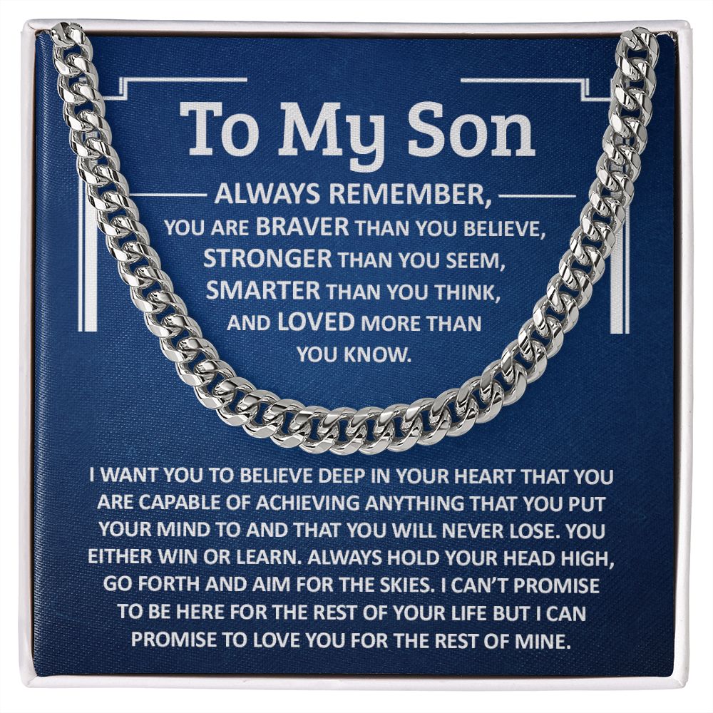 To My Son - Loved More Than You Know - Cuban Link Chain