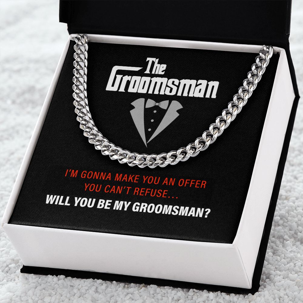 Will You Be My Groomsman - Groomsmen Proposal - Cuban Link Chain