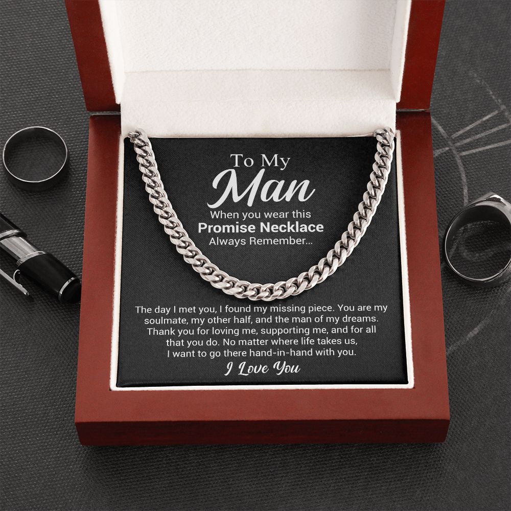 To My Man - Promise Necklace - Cuban Link Chain