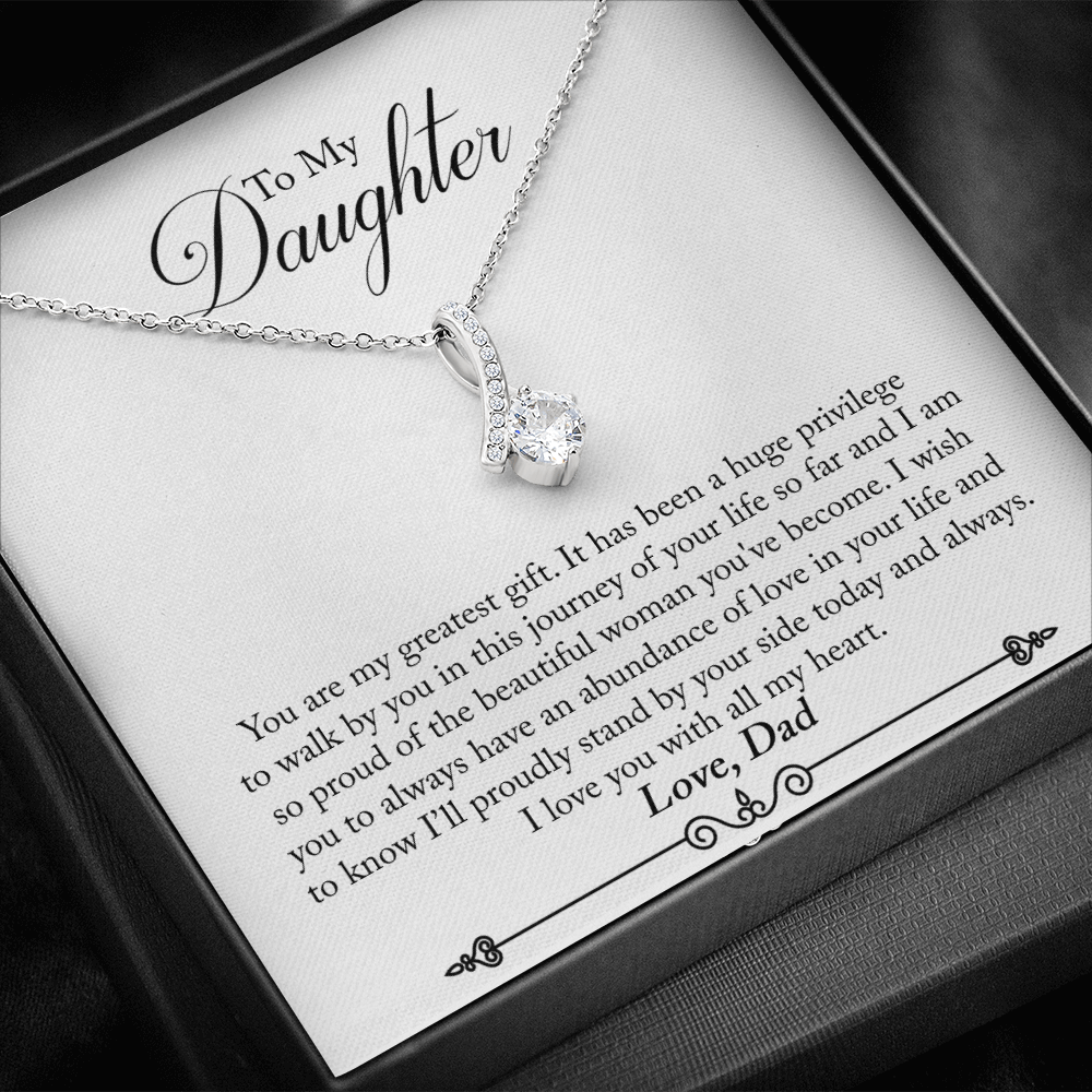 To Daughter From Dad - You Are My Greatest Gift - Alluring Beauty Necklace