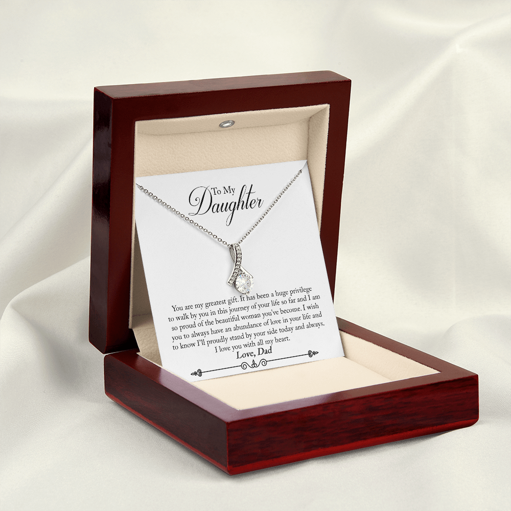 To Daughter From Dad - You Are My Greatest Gift - Alluring Beauty Necklace