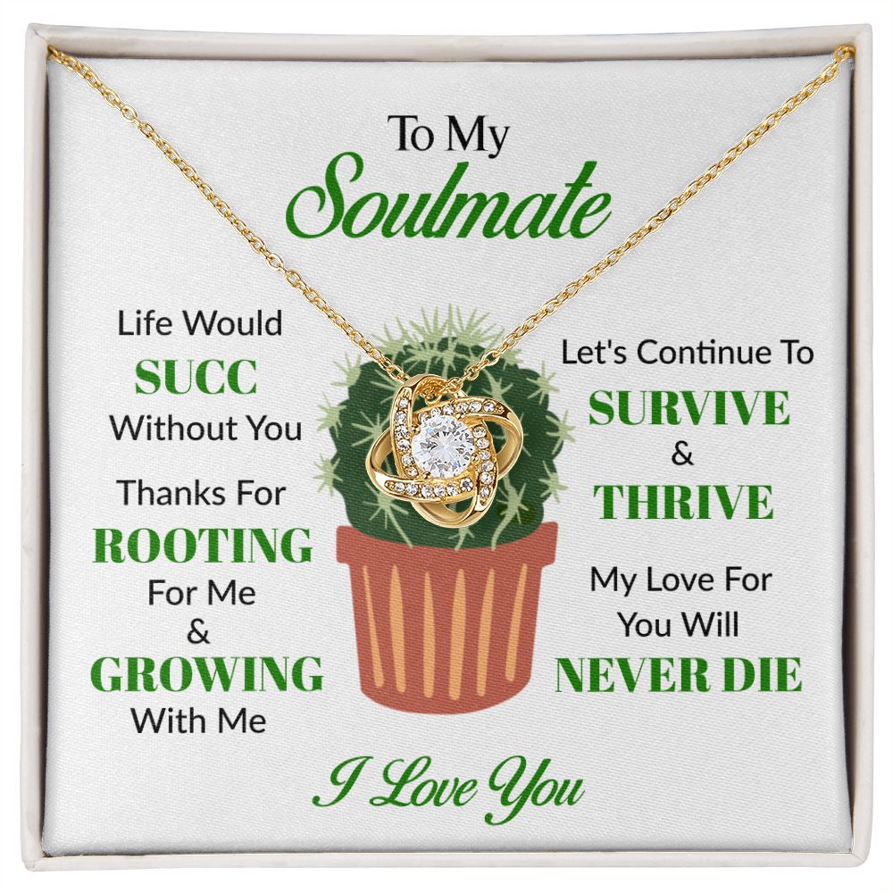 Gift for Plant Lover - Succulent Soulmate - Love Knot Necklace