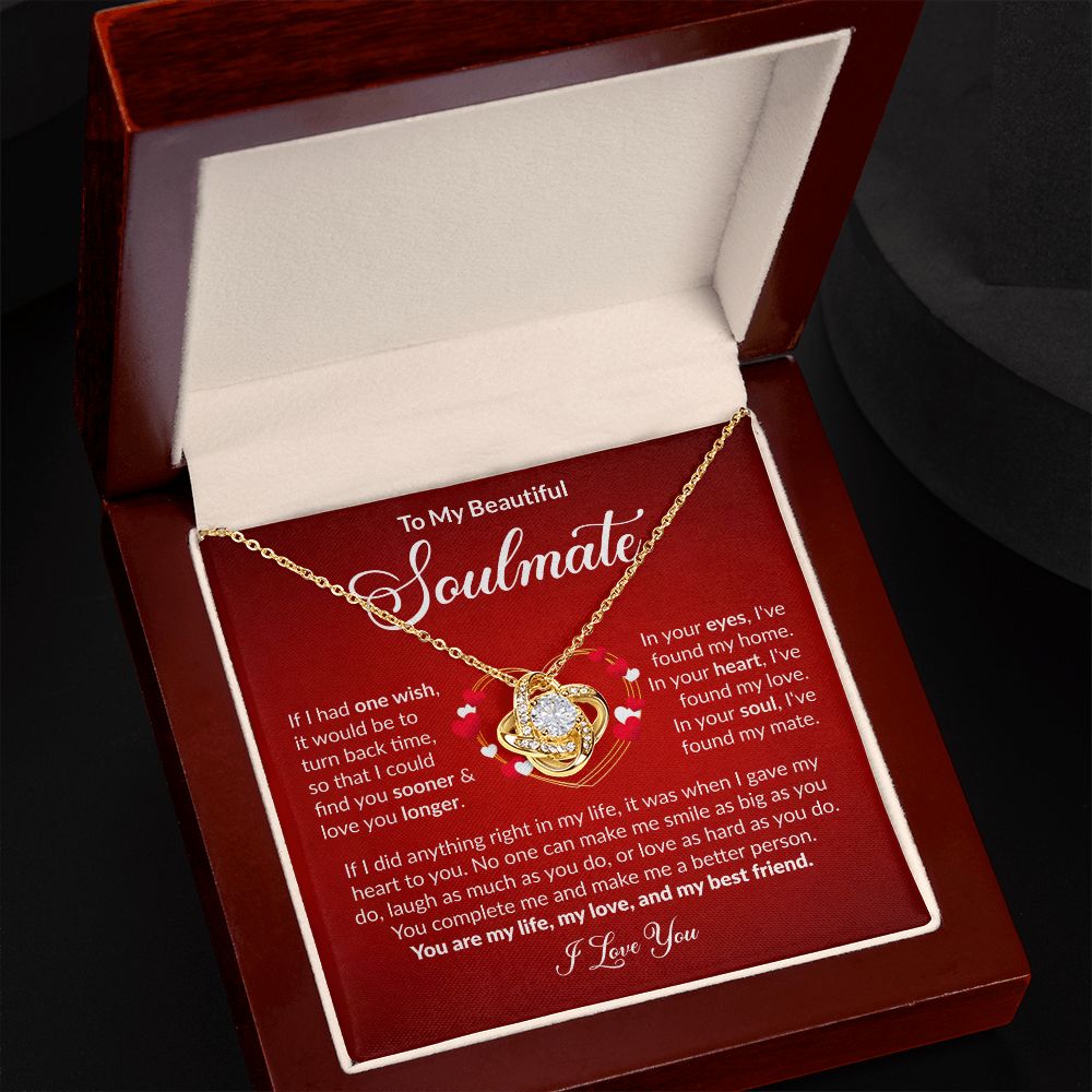 Gift for Soulmate - One Wish - Love Knot Necklace