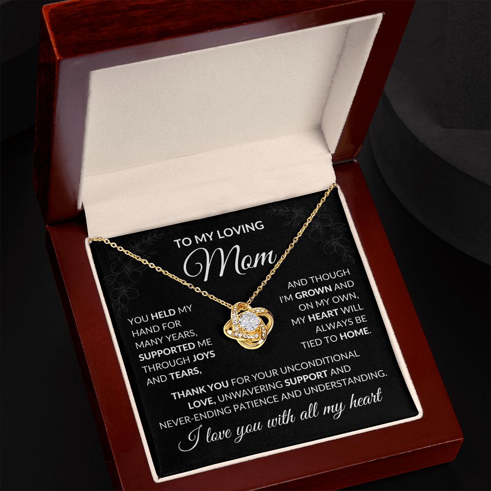 Gift for Mom - You Held My Hand -  Love Knot Necklace