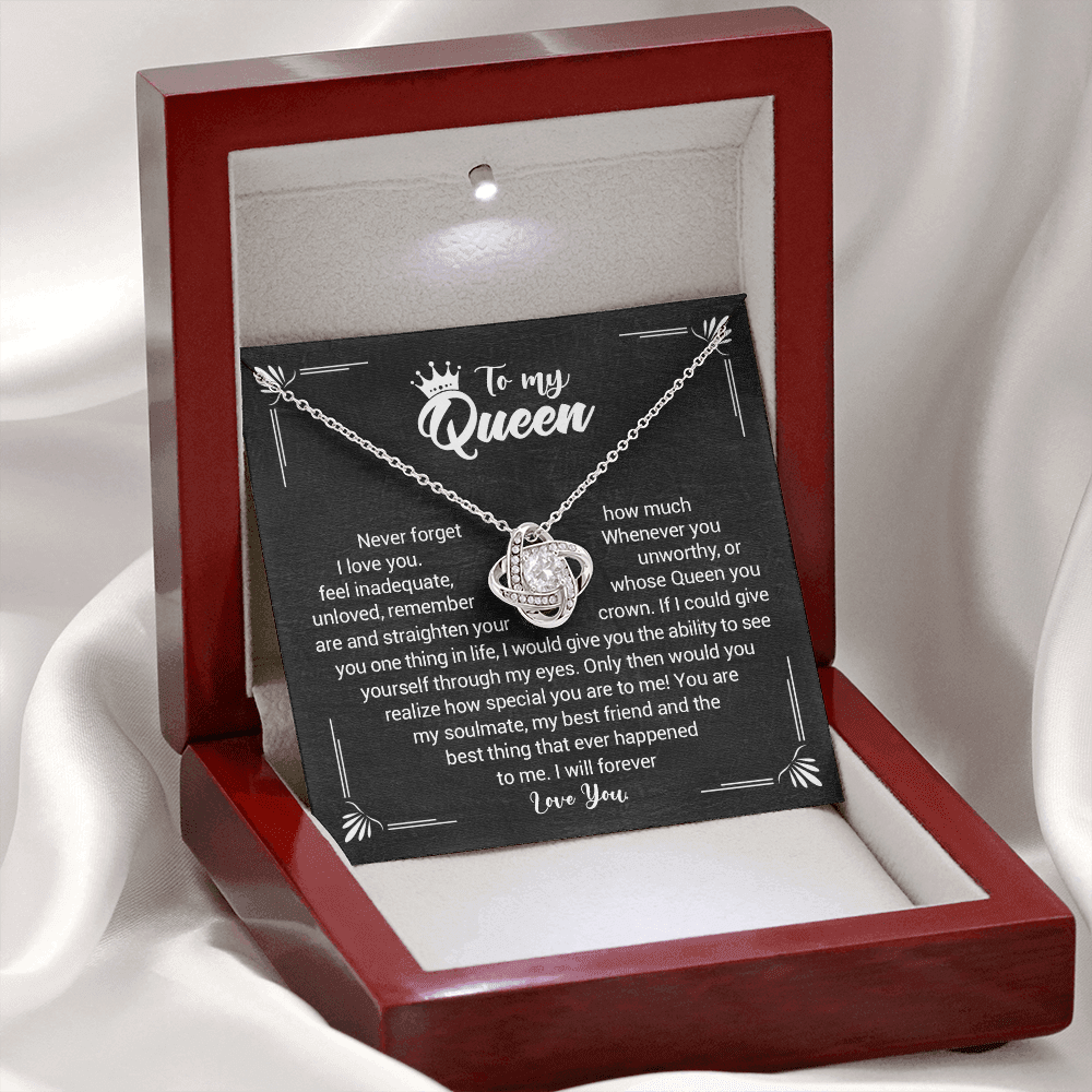 To My Queen - Necklace For Girlfriend / Wife - Love Knot Necklace