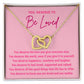 Affirmation Gift for Her - You Deserve To Be Loved - Interlocking Hearts Necklace