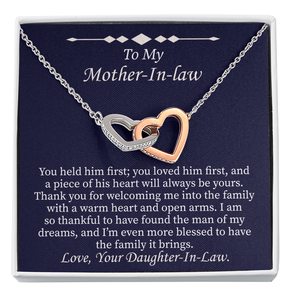 To My Mother In Law - Gift from Daughter In Law - Interlocking Hearts Necklace