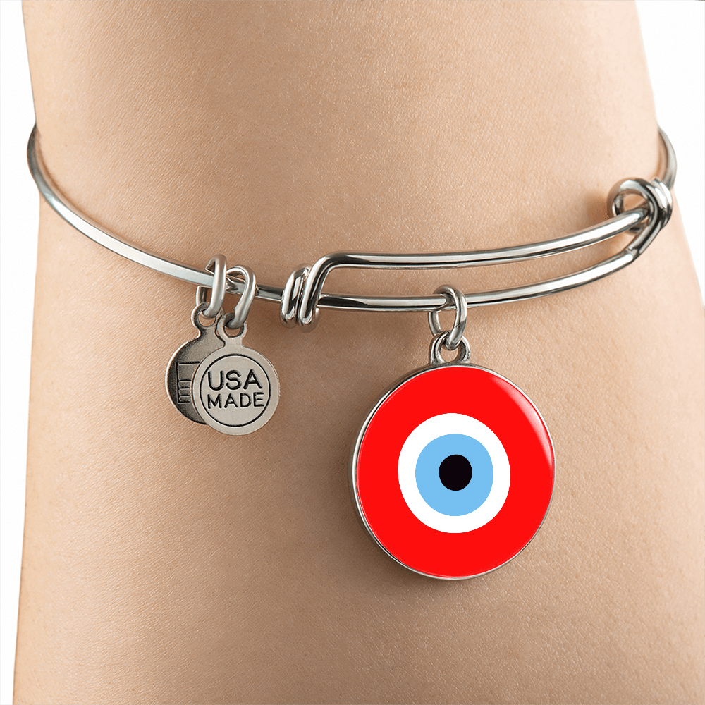 Red Evil Eye Bangle Bracelet