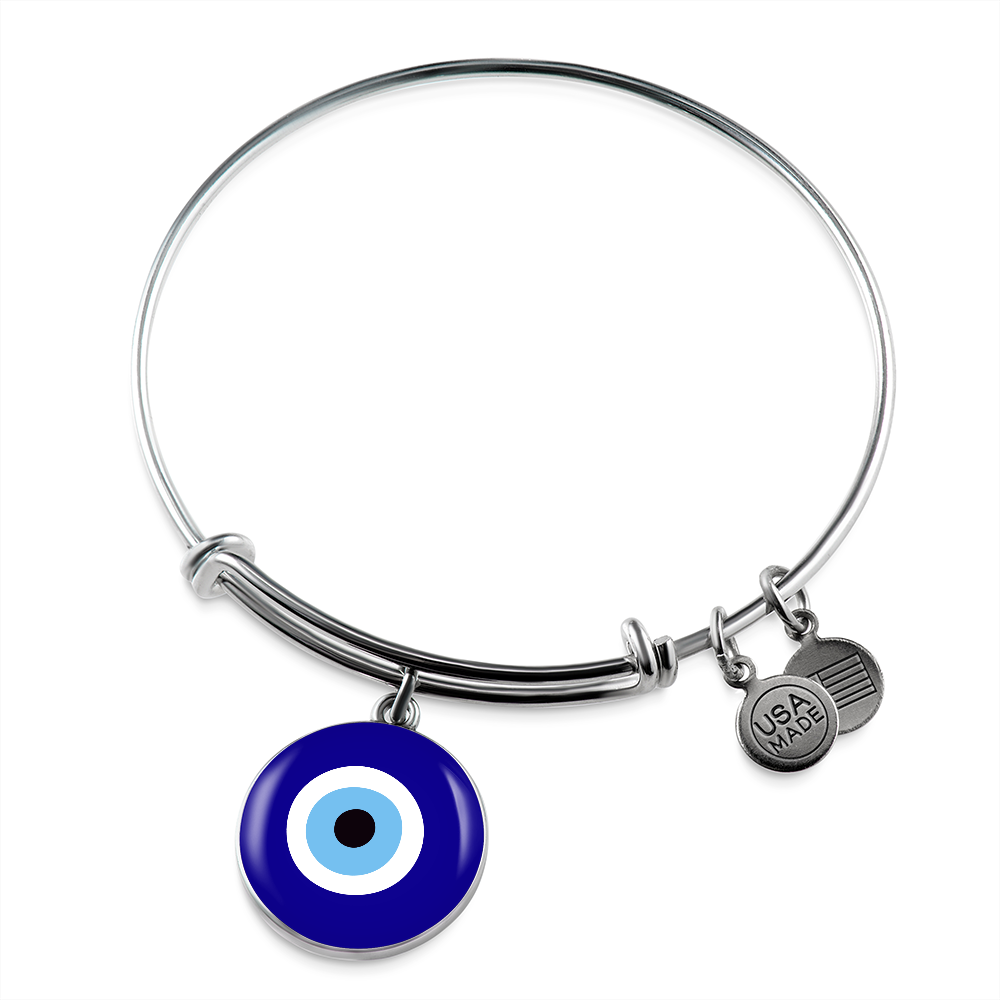 Blue Evil Eye Bangle Bracelet