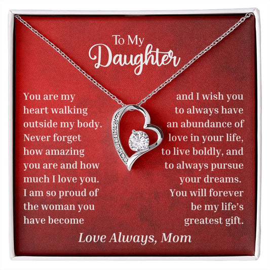 To My Daughter - Greatest Gift - Forever Love Necklace
