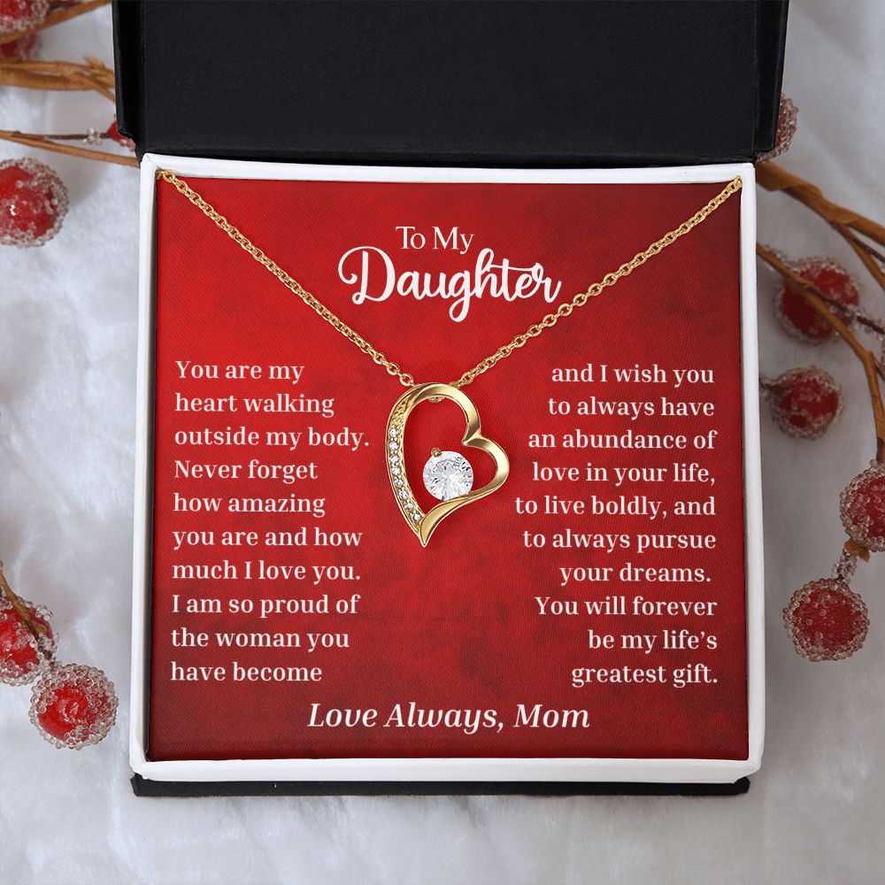 To My Daughter - Greatest Gift - Forever Love Necklace