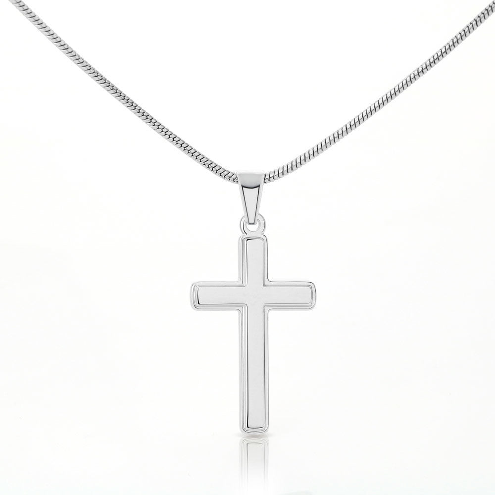 To My Dad - Silver Cross Necklace - Cross Necklace For Men