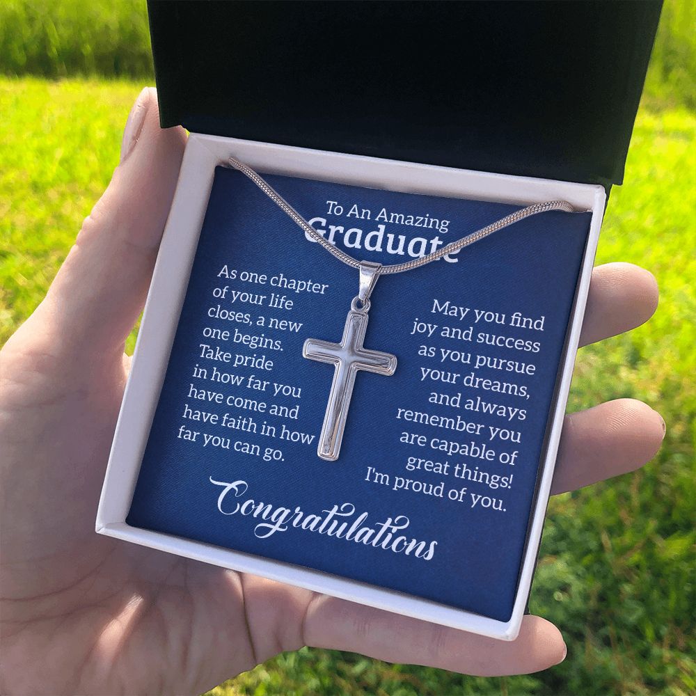 Graduation Gift - To An Amazing Graduate - Artisan Cross Necklace