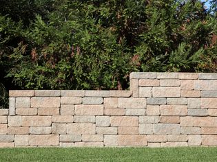 Block retaining wall.