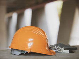 contractor helmet and equipment