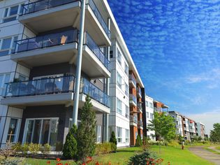 Large Multi-Condos Building Blocks with Bicycles Lane