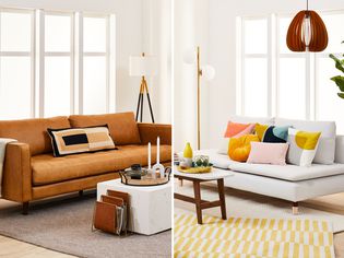 Split screen showing modern vs contemporary decor