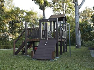 Playground in grassy yard