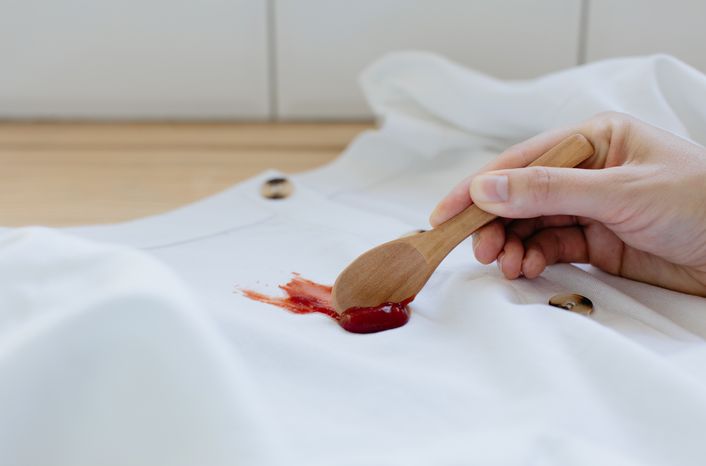 removing ketchup from a garment