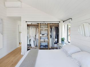 Standard closet in a bedroom